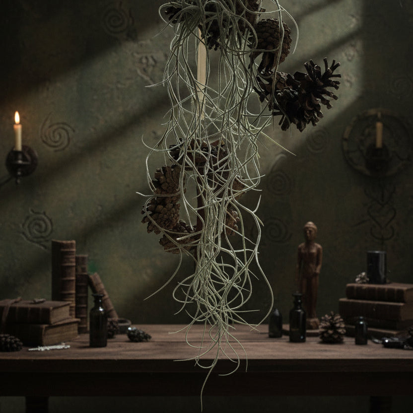 AI bakgrunn med tillandsiaskjegg fra Lena Hagemo Dekor